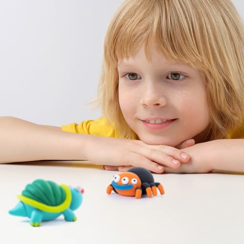HEY CLAY Fat Brain Toys Exotic Pets 15 cans - Colorful Modeling Air Dry Clay for Kids - Air Dry Clay Kit 15 Cans with Fun Interactive App - color: Exotic Pets