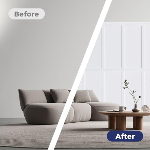 20 Pcs Paintable Board and Batten Wainscoting Kit with 4 Pcs Strips