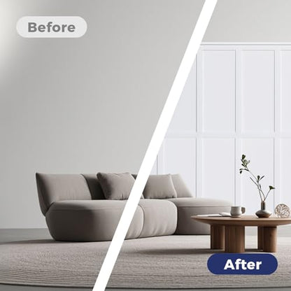 20 Pcs Paintable Board and Batten Wainscoting Kit with 4 Pcs Strips