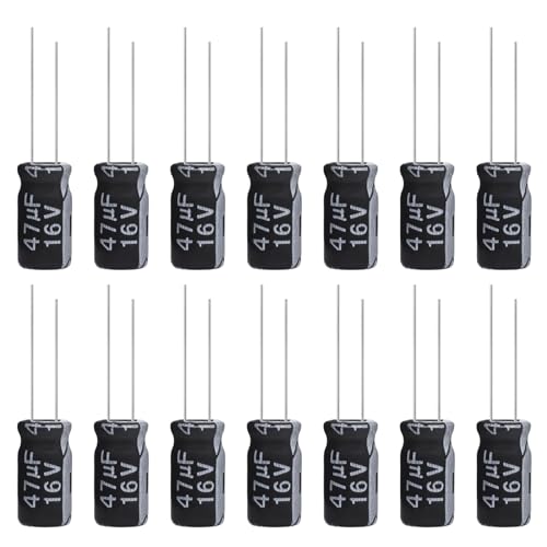 47uF 16V 5x11mm Electrolytic Capacitor 47 UF MFD 16 Volt 0.2x0.43in Aluminum Capacitors (Pack of 15) - style: 47uF 16V 5x11MM