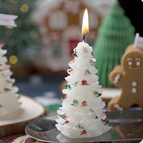 2PCS Christmas Tree Silicone Candle Molds, DIY 3D Tree Shape Molds for Candle Making DIY Scented Candle Home Party Deco Gifts Christmas Ornament(3.8") - color: 2Pcs Christmas Tree 3.8"