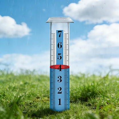 2PCS Rain Gauge Replacement Tube Plastic, Accurate Rain Gauge Outdoor, Thickened and Transparent 7" Capacity Tube with Blue Strip for Yard & Garden, 2 Rainfall Meter Tube with 1 Clean Brush - color: 2PCS Rain Gauge Replacement Tube