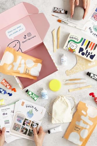 Pott'd Pottery Kit, Air Dry Clay Kit for Adults & Beginners - style: Regular Paints