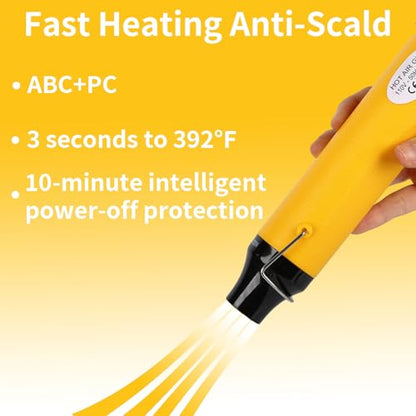 Heat Gun 300W, Handed Hot Air Gun for Crafting and DIY (Yellow) - color: Yellow