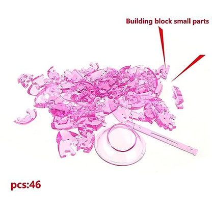3D Crystal Heart Puzzle,Crystal Puzzle Brainteasers for Puzzlers Ages 16 and Up,46PCS(Purple) - color: Purple-heart