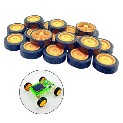 20PCS Toy Car Small Wheels Model Car Rubber Tire Wheels with 10PCS Shaft Round Rod Axles for RC Car Truck Robot DIY Model Toy Building Accessories (2x8x23mm) - style: 2x8x23mm