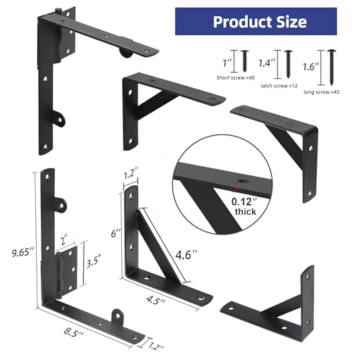 Fence Gate Kit Gate Hardware, 2 Set Anti Sag Gate Kit Heavy Duty No Sag, Anti Twist Gate Frame Corner Brackets Kit Withstand 150 lbs, Gate Hardware Kit for Wood Fence Gate - style: 2 Set