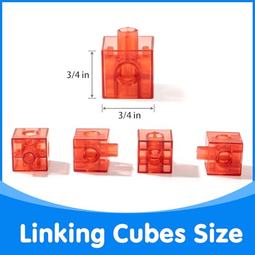 100 Pcs Translucent Linking Cubes – Light Table Manipulatives - color: Translucent Linking Cubes