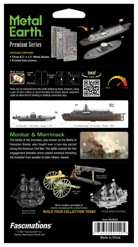 Metal Earth Fascinations Premium Series Monitor & Merrimack 3D Metal Model Kit