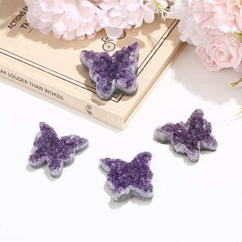 ZHIYUXI Butterfly Gifts Crystal Butterfly Cluster Amethyst Healing Crystals - color: U# Butterfly