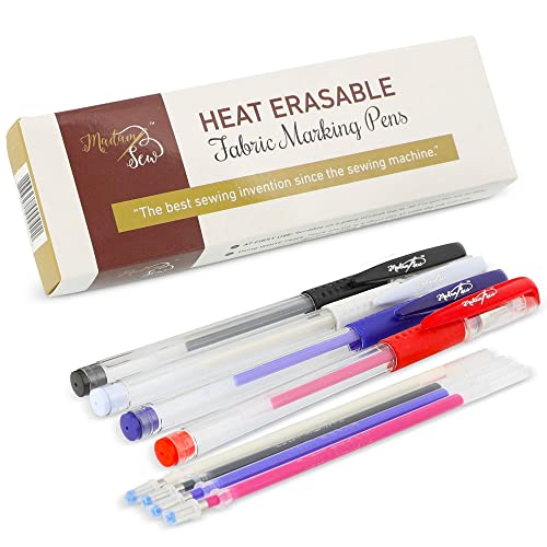 Madam Sew Heat Erasable Fabric Marking Pens, Seam Allowance Ruler and Magnetic Seam Guide, Hot Hem Ruler