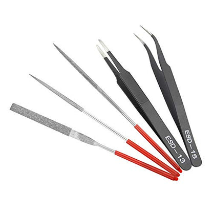 18Pcs Modeler Basic Tools Craft Set for Gundam Model Tools Kit with Plastic Box for Model Assemble Car Hobby Model Building Repairing and Fixing DIY Craft Kit