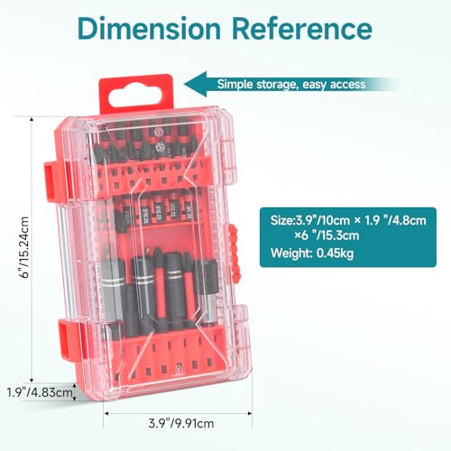 35Pcs Impact Driver Bits Set with a Storage Case - style: 28 Screwdriver Bits, 3 Countersink Drill Bits, 3 Sockets,1 Change Chuck