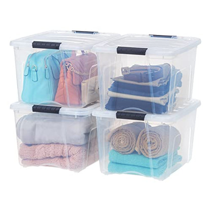 IRIS USA 6-Pack 40 Quart Storage Bins with Lids, Clear - size: 40 Qt, style: 4 Pack