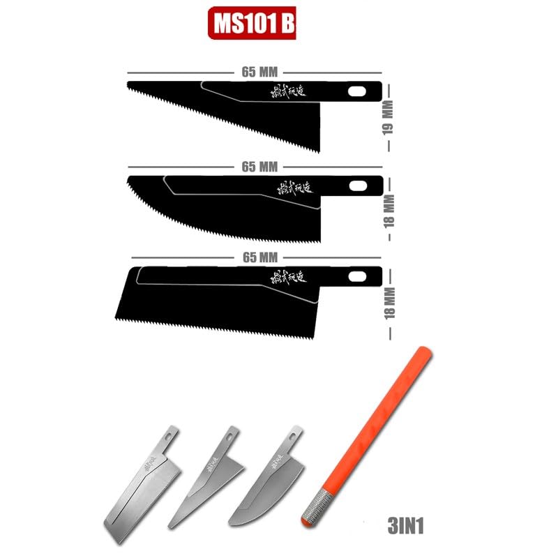 2 handles and 4 blades Irregular Shape Handsaws Mini Hand Saws For Scale Military Model Modification Hobby Modeling Tool