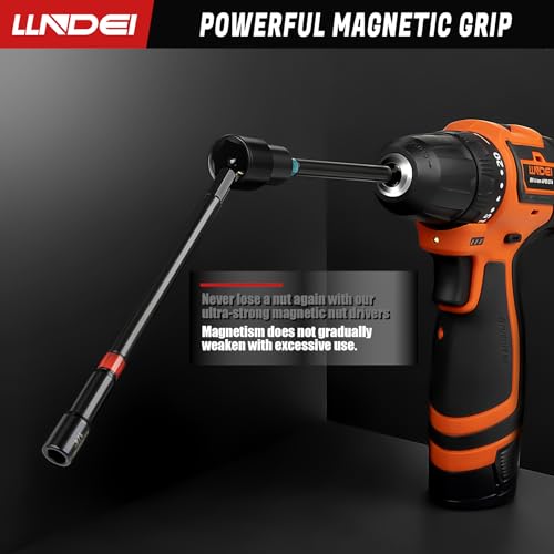 LLNDEI 21Pcs Magnetic Nut Driver Set SAE/Metric with Non-Slip Grip - size: 21pcs Nut Driver Set with Storage box