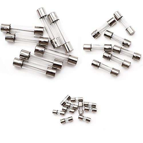 24 Values 275Pcs Fast Blow Glass Fuses Assortment Kit 250V 6x30mm 5x20mm 0.5A 1A 2A 3A 5A 6A 8A 10A 15A 20A 125V 5x20mm 3.6X10mm 1A 2.5A 3A 5A 7A 8A - size: 275PCS kit