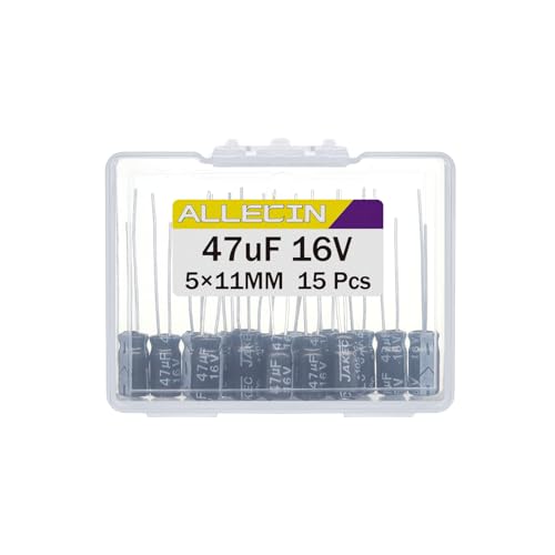 47uF 16V 5x11mm Electrolytic Capacitor 47 UF MFD 16 Volt 0.2x0.43in Aluminum Capacitors (Pack of 15) - style: 47uF 16V 5x11MM