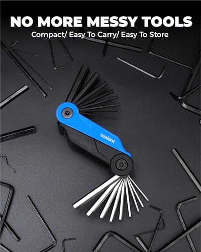 Kraftek toolant 17PCS Folding Allen Wrenches Sets(Metric and SAE), Metric Allen Key Set 1.5mm- 8mm, SAE Hex Key Set 5/64”- 1/4", Folding Hex Keys for Home Repair and Bikes(EDC),gift for men - size: 17PCS (Folding - Metric&SAE)