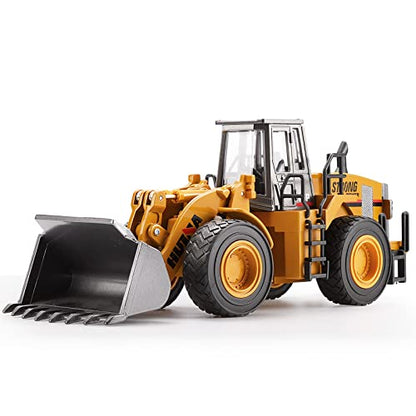 1/40 Scale Diecast Four Wheel Loader Truck Toy, Metal Construction Equipment Bulldozer Models for Kids - style: Loader Toy