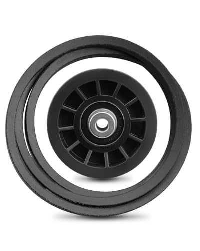 Drive Idler Pulley & Drive Belt Fit for Husqvarna Z254F Z246 Z254, Fit for Poulan Pro PRZ5426KH, Fit for Craftsman 917378XXX Series Lawn Mowers, Replace 539110311, 539110411