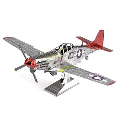 Metal Earth Fascinations Premium Series Tuskegee Airmen P-51D Mustang Red Tail 3D Metal Model Kit