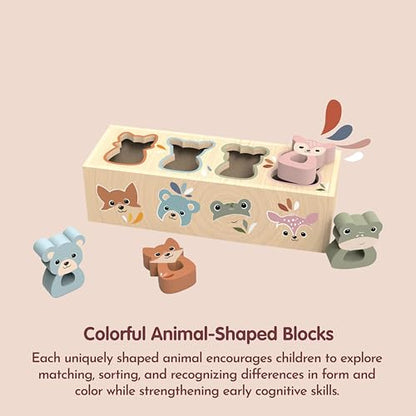 SPEEDY MONKEY Wooden Animal Shape Box | Kids Shape Sorter Toy Pretend Play - color: Shape Box