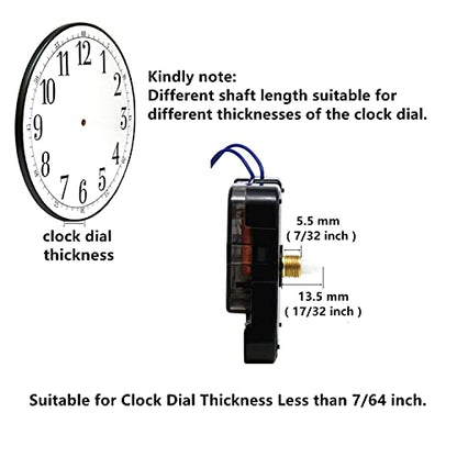 Youngtown 12888 Hour Trigger Switch clock Movement Repair Kit 17/32'' Shaft - color: B Hands, size: 17/32 inch total shaft length