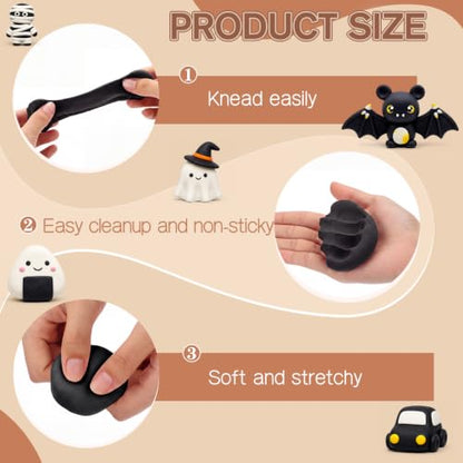 VioraWhite 72 Pcs Air Dry Clay 2.4lb Modeling Clay Kit, Black - color: Black