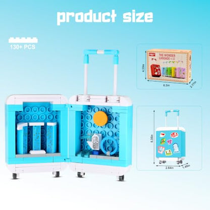 BloxBrix City Travel Suitcase Building Block Set, Singapore Skyline Architecture Model, Educational Gift for Children and Adults (127pcs)