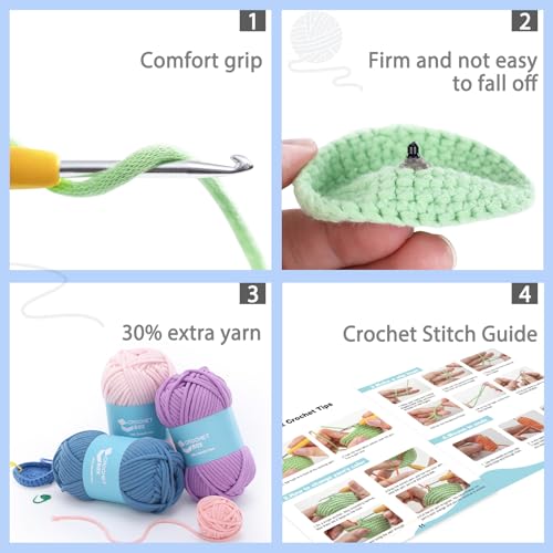 CrochetBox Red Fox Crochet Kit for Beginners, Easy Craft for Adults - color: Red Fox