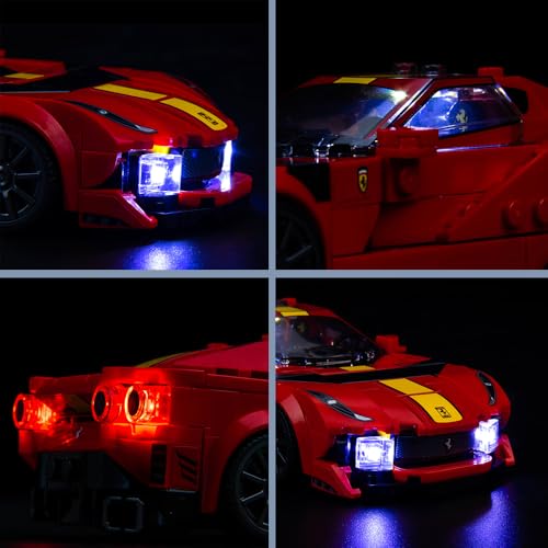 BrickBling LED Lighting Compatible with Lego Speed Champions Ferrari 812 Competizione 76914; New 2023 Light kit Compatible with Lego Ferrari; Light up Your Race Car-No Model - style: 76914 Light