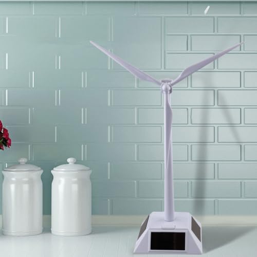 Wind Turbine, Solar Powered Windmills, Renewable Energy Demonstration Desktop Craft For Teaching Science And Office Or Home Decor