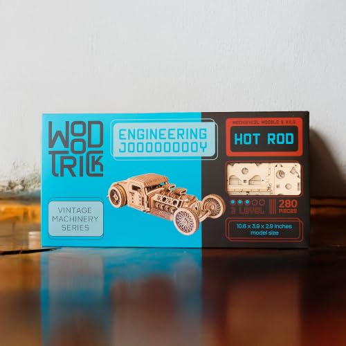 Wood Trick Hot Rod Car 3D Wooden Puzzles for Adults to Build