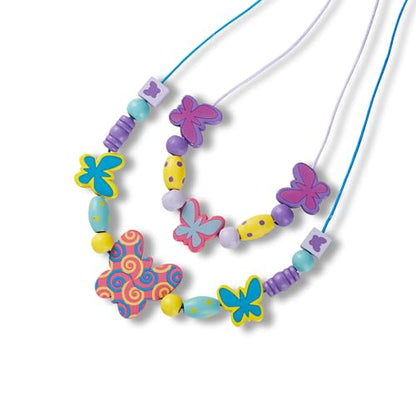Melissa & Doug Created by Me! Butterfly Beads Wooden Bead Kit, 150+ Beads for Jewelry-Making - size: 1 Count, style: Butterflies
