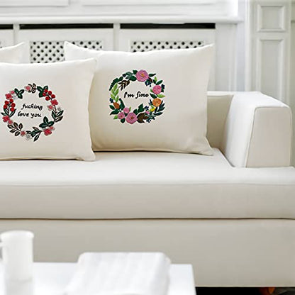 Nuberlic 3 Pack Funny Embroidery Kit for Beginners Adults - color: Flower2