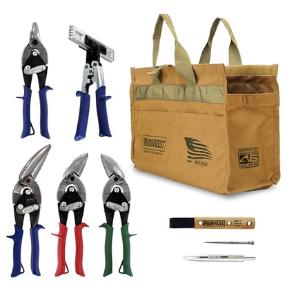 MIDWEST Building Premium Kit, 8 Piece Set, Aviation Snips & More - style: 8 Piece Kit