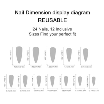 Stiletto Press on Nails Long Red Fake NailLeopard Acrylic Nail Press ons Rhinestones Stick on Nails for Women 24pcs - color: Color22