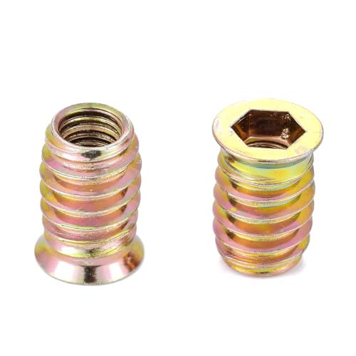 50 Pcs 5/16"-18x20mm Threaded Inserts for Wood for Furniture Reinforcement - size: 5/16"-18x20mm
