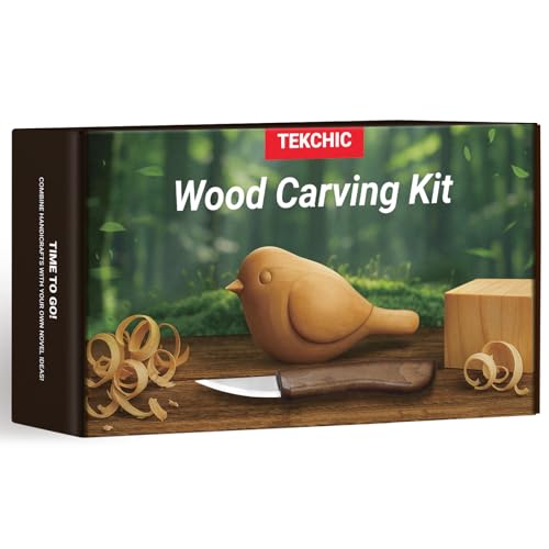 Wood Carving Kit, 13Pcs Whittling Kit with Carving Knives for Beginners - color: Bird Wood Carving Kit