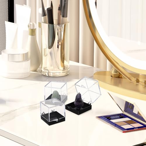 Mineral Specimen Storage Boxes 24-Pack Clear Plastic Display Cases 2.75X1.37X1.37In Rock Collection Organizer for Collectibles and Crystal Display