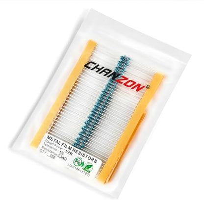 Chanzon 100pcs 1/4W (0.25W) 3.3K Ω ohm Metal Film Fixed Resistor - size: [1-4ZC09] 3.3K ohm