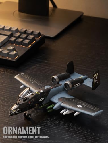SEBUNAS 1:72 Scale A-10 Thunderbolt II Warthog Highly Detailed Plastic Assembly Model Kit Accurate Reproduction with Paint Scheme Collector's Choice Gift for Adults and Kids(43PCS) - color: 9.a-10 Black