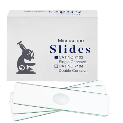 Concave Microscope Slides, 50 Pack Single Depression Glass Slides