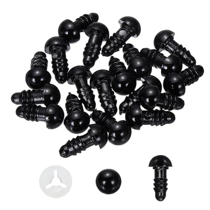PATIKIL 8mm Safety Eyes, 20 Pcs Plastic Craft Eyes with Protective Film with Washers for Stuffed Animals Crochet Toys Dolls DIY Craft Making, Black - size: 8mm