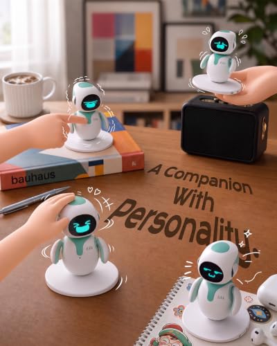 ENERGIZE LAB Eilik –Your Desktop Companion Full of Personality with Expressive Animations & Reactions, Touch-Responsive Play, Mini Games, Robot for Adults & Kids