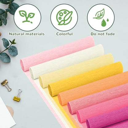 Crepe Paper Streamers 8 Rolls, 10 x 98Inch 8 Pink Colors - color: Pink