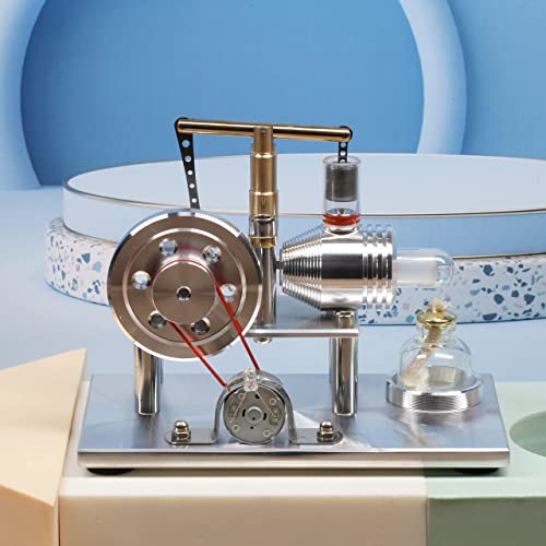 Sunnytech Hot Air Stirling Engine Motor Model Imagination Development Educational Toy Electricity Generator Colorful LED SC (SC02M)