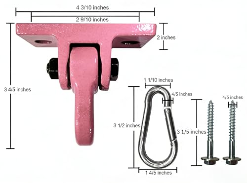 ABUSA Heavy Duty Swing Sets Brackets Including 2 Pink A-Frame Swing Set Brackets and 4 Swing Hangers for Playground Equipment Mounting Parts Hardware Included (P006) - color: Pink