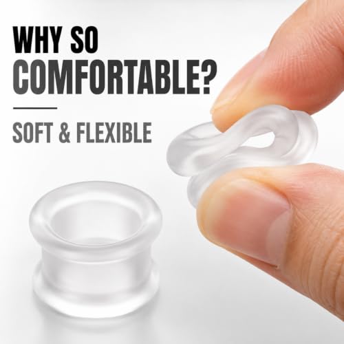 Oyaface 20 PCS Piercing Tunnel Set Soft/Hard Silicone Flesh Ear Plugs 2g-25mm Flexible Ear Stretching Gauge Expander - color: Clear